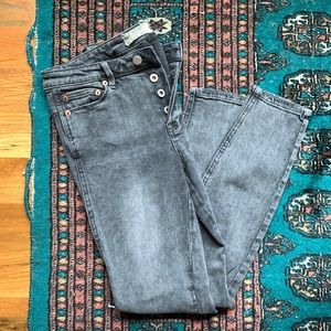 Free People Skinny Gray Acid Wash Jeans